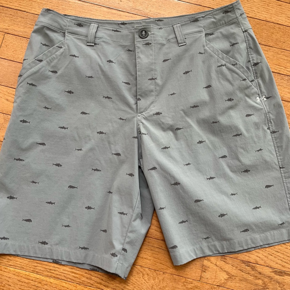 Under Armour Light Gray Fish Print Shorts